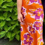 VICI Satin Orange Floral Cut-out Dress - Island Dates  Photo 3