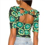 Free People  Give Me More Square Neck Puff Sleeve Crisscross Back Crop Top Small Photo 1