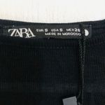 ZARA Women's Top Knit Cut Out Half Sleeve Round Neck Black Size Small NWT Photo 9
