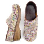 Sanita Professional Valborg Closed Back Clog Purple Rainbow Textile Knit Size 38 Tan Photo 1