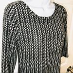 Philosophy  Abstract V-Back Bodycon Midi Dress Black Modal White M Photo 7