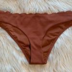Topshop Scallop Bikini Bottom Burnt Orange Textured Photo 2