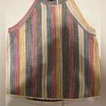 W5 by Anthropologie Multicolor Striped Fringed Hem Sleeveless Tank Top size XL Photo 3