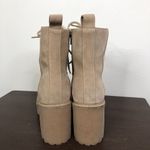 Jeffrey Campbell NEW O What Faux Fur Trim Lace-Up Leather Boot Taupe US 8.5M Photo 5