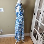 SheIn Blue & White Floral Toile Midi Sundress Dress Size Small Photo 9