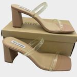 Steve Madden Lilah translucent straps block heel tan sandals women’s Size 9.5 Photo 0