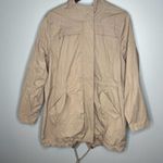 NYDJ Brushed Twill Anorak tan beige Plus Size hooded pockets zipper Jacket 1X Photo 2