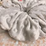 Jumbo Scrunchie Soft Gray Minky Dimple Dots Scrunchie Photo 5