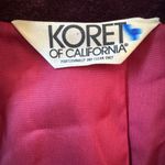 Vintage ‘80s Koret of California Burgundy Velvet Single Breasted Blazer Red Size L Photo 4