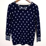 J.Crew  M Merino Wool Preppy Picadilly Navy Pullover Sweater Top Photo 0