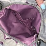 Coach  Op Art Scarf Print Signature Shoulder Bag with Purple and Silver Detail Photo 6