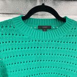 J.Crew Green Balloon Sleeve Pointelle Knit Pullover Sweater Small, NWT Photo 2