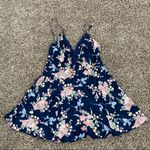 Morgan Taylor Blue floral silk slip mini dress Photo 2