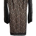 Dress the Population  Off the Shoulder Black Nude Blouson Sleeve Lace Dress NWT Photo 5