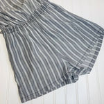Gray White Stripe High Neck Romper Sz Small Photo 4
