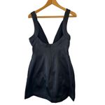 Anthropologie  Plunge Satin Mini Dress NWT Black Sleeveless Size 8 Photo 3