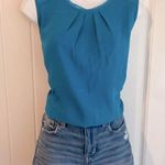 Soft Surroundings  Sapphire Blue Pleated Zip Up Lace Collar Blouse NWT Sz Small Photo 0