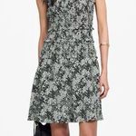 Madewell NWT Women's Smocked Crewneck Mini Dress in Floral Black Size 12 Photo 0