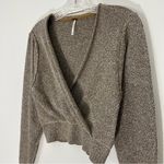 Free People  Going For Gold Sweater in Metallic Rosé Size XS Photo 2