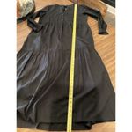 ABLE Jane Maxi Midi Dress Tiered Long Sleeve Black Cotton Fall L NWT Size L Photo 8