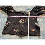 Volcom  Black Pink Orange Bud Seriously Button Front Short Sleeve Top Small Photo 8