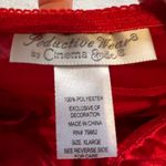 Luxurious Red Satin Chemise with Faux Fur Accents Size XL Photo 4