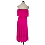 1. State Womens Dress Size Large Strapless Midi Ruby Spice Tiered Smocked Waist Photo 11