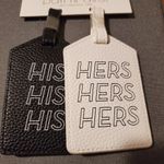 2/$15 Path Travel His Hers Luggage Tag Black White Photo 2