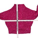 Maeve Anthropologie Women's M Pink Fuzzy Cable Knit Pullover Sweater Oversized Photo 2