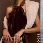 Anthropologie KRISTINIT VELVET halter JUMPSUIT NWT brown burnt orange color S Photo 1