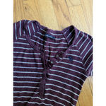 Abercrombie & Fitch vtg  striped y2k henley top S babydoll ribbed bella swan Lace Photo 1