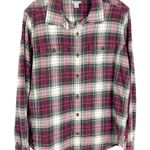 Carhartt  Large 12 14 Top Flannel Button‎ Down Shirt Red Green White Cotton 1230 Photo 0