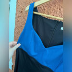 BB Dakota Women’s Bodycon Vneck Color Block Dress Peacock Blue/Black Size XS Photo 5