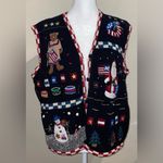 Designer Originals Studio Fa La La Vintage Women Size L Christmas Black Sweater Size L Photo 2