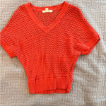 Bongo  medium Red V-Neck crocheted Sweater Photo 2
