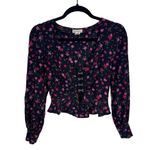 For Love & Lemons Isabella Ruched Corset Hook and Eye Top in Cherry Blossom Photo 6