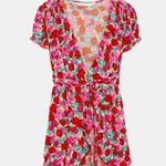 ZARA Bloggers Favorite All Over Vibrant Ruffle Trim Floral Wrap Mini Dress XS Photo 0