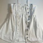 American Eagle  Overall Dress Jumper white stretch denim material pockets size XS Photo 11