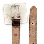 Vintage Navasota Western Leather Belt Moose Buckle Star Canoe Conchos Size M USA Brown Photo 8