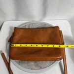 Fossil Brown Leather Crossbody Bag Double Zip Adjustable Strap Medium Purse Photo 9