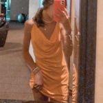 Orange Midi/Mini Dress Size L Photo 0