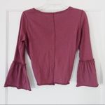 SO  Pink Mauve Bell Sleeve Knotted Blouse Top Photo 1
