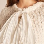 Rebecca Taylor Ivory Cotton-Blend Sweater With Removable Bow EUC size Large Photo 2