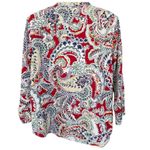 CHAPS  size L floral 100% cotton button front blue . Photo 2