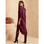 Banana Republic ‎ Satin Shirt Dress Long Sleeve Midi Burgundy XS Photo 1