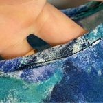 Vintage 90s Babydoll Dress Sleeveless Relaxed Fit Pockets Blue Green Tropical Size L Photo 11