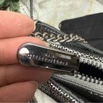 Karl Lagerfeld NWOT Lafayette Shoulder Bag Sequns 100% Goat Leather Grey Photo 6