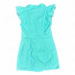 Strut & Bolt  Turquoise Ruffle Sleeve Linen Blend Mini Dress – Size Small Photo 2