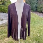 Karen Kane Brown faux suede jacket with fringe Photo 6