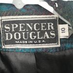 VTG Womens Spencer Douglas Peacoat 10 Wool Blend Plaid USA Academia Preppy Blue Photo 2